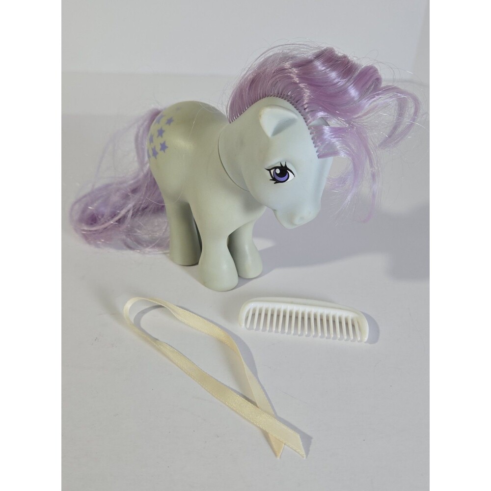 Vintage 1982 My Little Pony G1 Blue Belle Flat Foot Hasbro Hong Kong Comb Ribbon